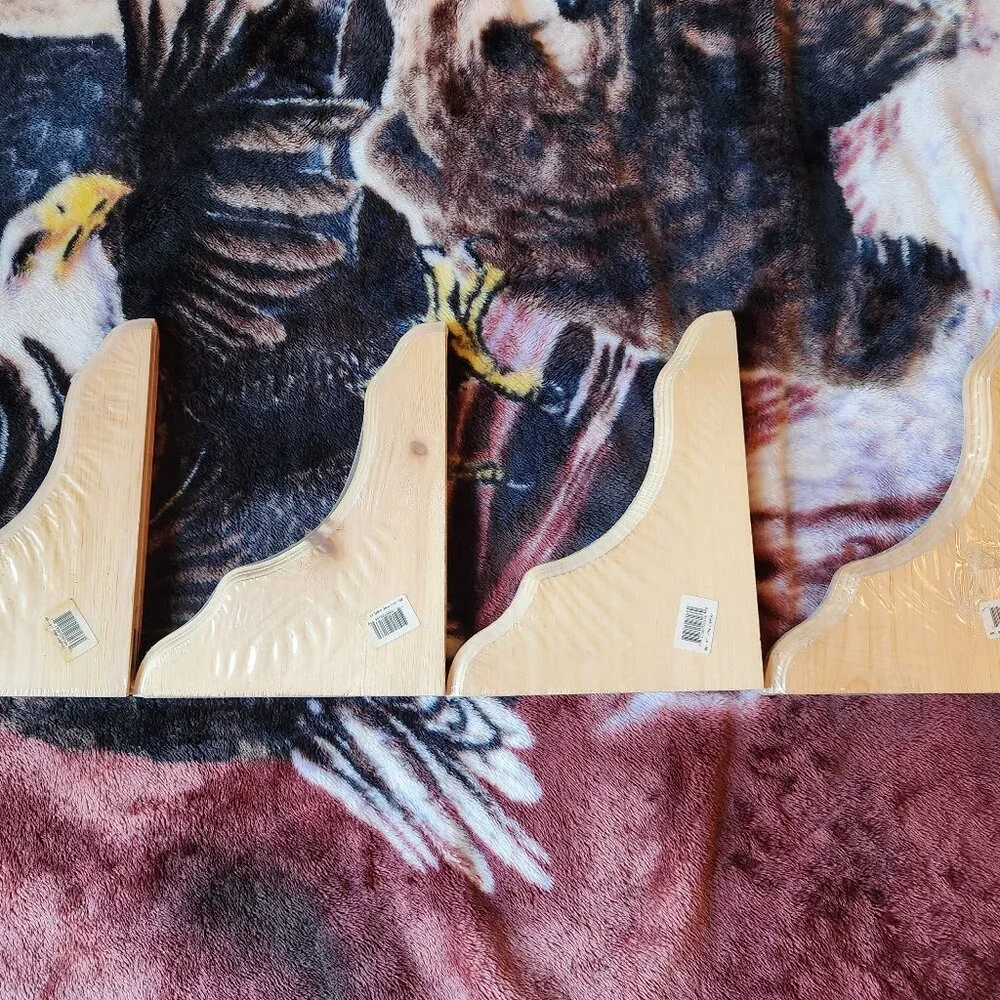 Unfinished Pine Shelf Wooden Brackets Set of 4